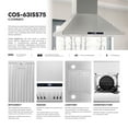 thumbnail image 4 of Cosmo 30" 380 CFM Ducted Island Range Hood Kitchen Hood in Stainless Steel, 4 of 12