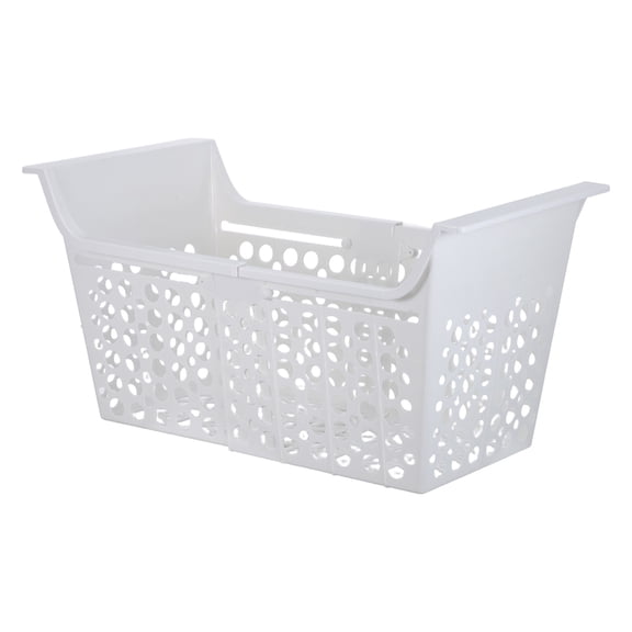 LOLIPPYY Expandable Wire Freezer Organizer Basket in White - Adjustable Chest Freezer Bin for Refrigerator and Kitchen Storage Solutions
