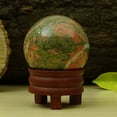thumbnail image 3 of Reikiera Unakite Sphere Stone Ball with Ring Stand Aura Balancing Crystal Reiki Healing- Choose Size, 3 of 4