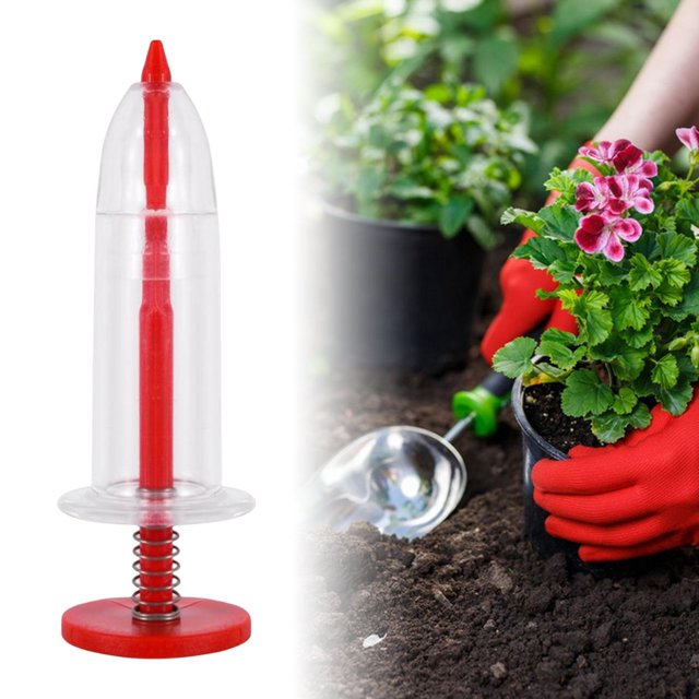 Dispensador de semillas de siembra, sembradora de jardín con esparcidor de mano mini, sembradora de herramientas de jardinería pequeñas sembradora de Rojo shamjiam Sembradora de arranque