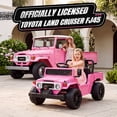 thumbnail image 2 of 24V Ride On Dump Truck for Kids, Licensed Toyota Land Cruiser FJ45 Power Car Wheels Ride On Toy with Electric Dump Bed, Parent Remote Control, Music, LED Lights, Birthday Gift for Kids Ages 3-6, Pink, 2 of 11