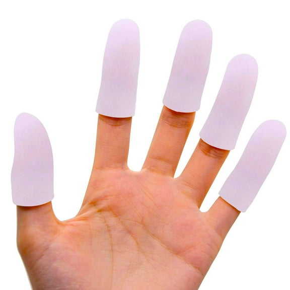 Bukihome 12 PCS Gel Finger Cots, Finger Protectors, Finger Sleeves for Protect Fingertips, Hand Eczema, Finger Cracking and More (White)