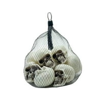 nvzhuang 12 Pcs Mini Skull Heads Plastic Halloween Gothic Scary Skeleton Home Decoration for Party