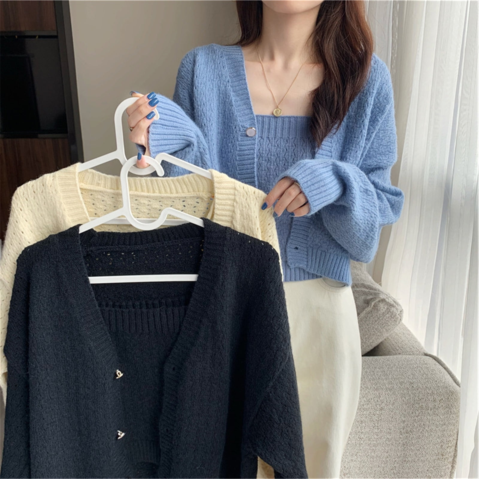 Women Elegant Preppy Style Long Sleeve Knit Button Down