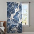 thumbnail image 4 of Vintage Navy Blue Sheer Curtains 72 Inches Long, Marble Abstract Art Light Filering Curtains, Breathable Simi Curtain Privacy Drapes for Living Room Bedroom Lightweight Window Treatment, 4 of 9