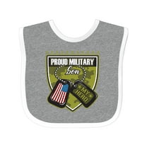Inktastic Proud Military Son Boys Camo Flag Boys Baby Bib