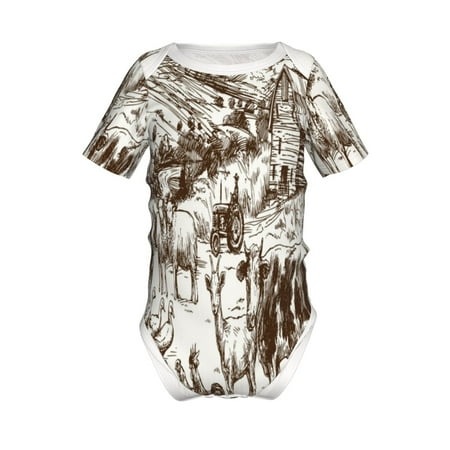 

Gaeub Farm Animals Print Infant Climbing Onesie Toddler Outfit Newborn Baby Bodysuit Baby Boy Girl Clothes -18 Months