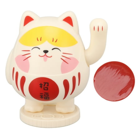 

Waving Lucky Cat Solar Powered Decorative Ornament Fortune Cat Figure for Car Home Restaurant Cafe