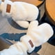 thumbnail image 2 of Guantes de piel de conejo con efecto terciopelo y felpa de papel, guantes cálidos de otoño e invierno, moda de invierno para niñas y estudiantes lindas, 2 of 6