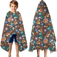thumbnail image 3 of Cute Hedgehog Pioneer Flower Hooded Bath Towel，60"x35" for Ages 3 To 12 Kids, Quick Dry Lightweight Soft Microfiber Hood Beach Towel Cover Up for Kids, 3 of 7