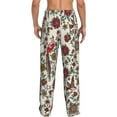 thumbnail image 3 of Uemuo Dark Enchanted Flowers And Birds Pattern Men's Wide Leg Palazzo Lounge Pants with Pockets Light Weight Loose Comfy Casual Pajama Pants-Small, 3 of 9