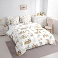 thumbnail image 3 of Manfei Wildlife Animal Deer 7-Piece Bedding Comforter Set,Rustic Flowers King Bedding Sets,Cute Rabbit Birds Bed Sheets For Boys,Ultra Soft Home Decor Reversible, 3 of 8