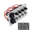 thumbnail image 1 of Universal 4 Ways Rocker Switch Panel Accessories 4.8 Amp Dual USB Waterproof Voltmeter Blue LED on Off Switch 12V 24V DC for Boats Cars kusrkot Panel de interruptor basculante, 1 of 8