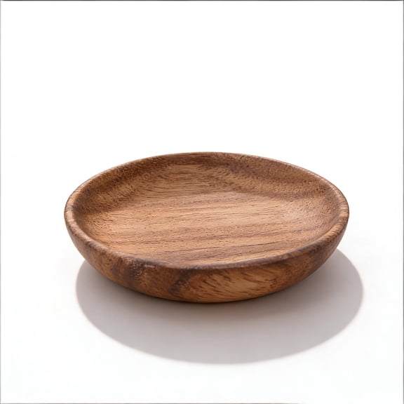 TELOLY Tray Decor,Round Wooden Tray Tea Tray,Vintage Style Serving Tray With Handles,105*2CM