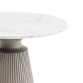 thumbnail image 5 of Leda Indoor or Outdoor End Table - Faux White Marble Top with Medium Gray Base - 17.7"D x 18.9"H, 5 of 5