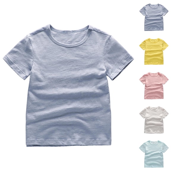 Basic Tshirts for Boys Girls Summer Casual Lightweight Breathable Short Sleeve Crewneck Plain T Shirts