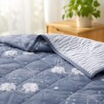 thumbnail image 4 of Yardvibe Cooling Comforter Twin Size, Elephant Print Breathable Summer Comforter for Hot Sleepers & Night Sweats, Silky Smooth Cooling Blanket, Blue (D), 4 of 6
