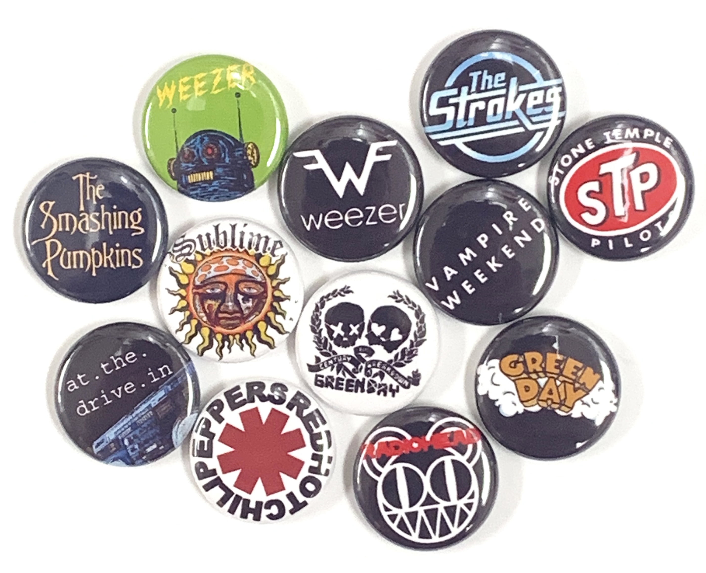 12 ROLLING STONES Lips Buttons Pinbacks 1" Pins One Inch Badges Rock Music Band