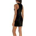 thumbnail image 2 of Qmyliery Women Sheath Dress, Solid Color Twist Halter Neck Short Skirt, Sleeveless Off-the-shoulder One-piece, 2 of 3