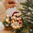 thumbnail image 5 of QISIWOLE 2D Christmas Owl with Glasses Hat Scarf Tree Ornament, Festive Hanging Decoration, 3.15 x 3.15 in Plastic Ornament, for Christmas Tree and Holiday Decor, 5 of 6