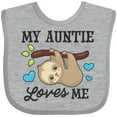 thumbnail image 3 of Inktastic My Auntie Loves Me with Sloth and Hearts Boys or Girls Baby Bib, 3 of 4