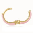 thumbnail image 5 of Gold Plated Light Pink Enamel Huggie Hoop Earrings for Women, 5 of 5