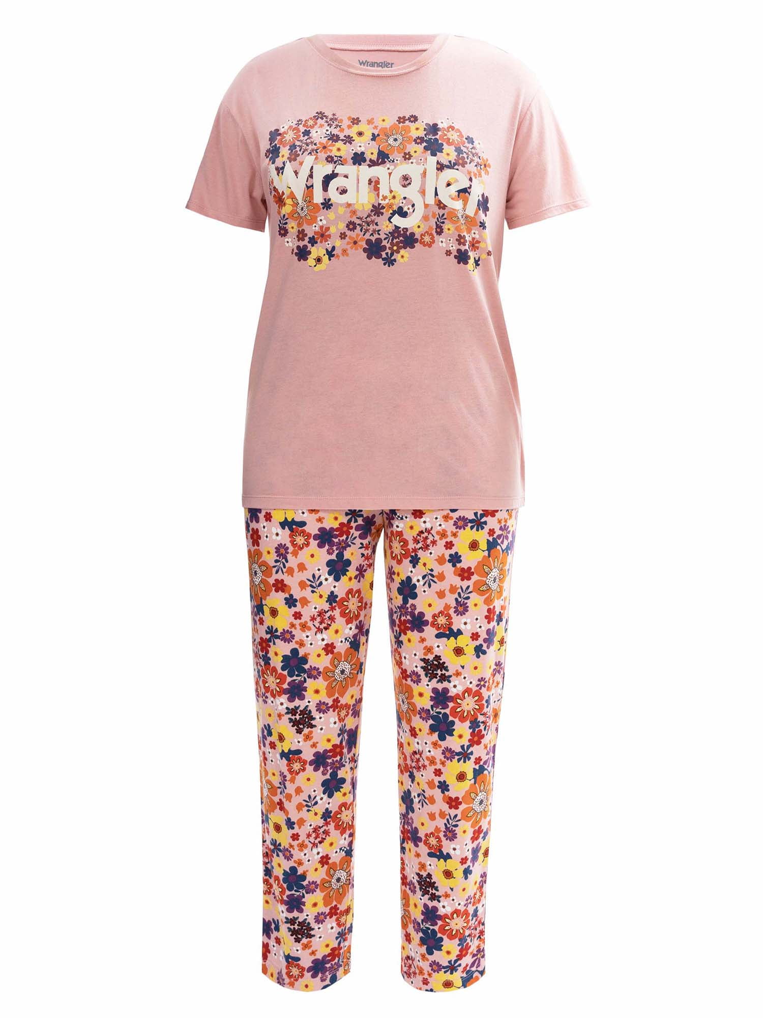 Wrangler Women's Short Sleeve Cotton Blend Pajama Set, Sizes S-4X