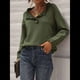 thumbnail image 5 of Suéteres de Mujer, Ropa de Otoño e Invierno, Jersey de Punto Informal de Larga con Botones y Volantes y Cuello Redondo Verde Oliva L, 5 of 8