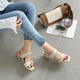 thumbnail image 5 of Sandalias de verano para mujer con tacón bajo de piel sintética de charol, talla 35-43 Wmkox8yii  shkj875, 5 of 8