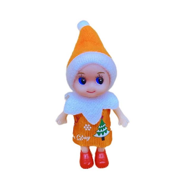 Muñeco de elfo navideño para bebé, figura de elfo travieso, juguete decorativo para estante, adorno para niños pequeños, juguete de regalo de Navidad, color naranja
