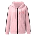 thumbnail image 4 of Sweatshirt for Women Crewneck Winter Fall Loose Fit Hooded Long Sleeve Cap Drop Shoulder Hoody Heart Print Zip-Up Polyester Hoodie Hoodies(Pink,XL), 4 of 4