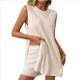 thumbnail image 3 of Conjunto de Dos Piezas de Suéter y Pantalones Cortos A Juego para Mujer, Ropa de Verano para Viajes y Vacaciones, Sin Mangas, de Punto. Albaricoque M, 3 of 8