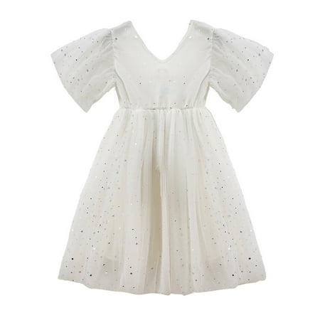 

Pedort Party Dress For Girls Girls Halter Neck Sleeveless Casual A-line Flowy Maxi Dress White 110