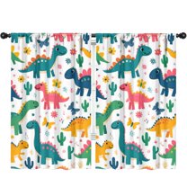 Blackout Kids Curtains,Cute Dinosaur Pattern Childrens Insulated Curtains Set Of 2,Bedroom Essentials,Toddler Room Decor 52x84in(132x213cm)