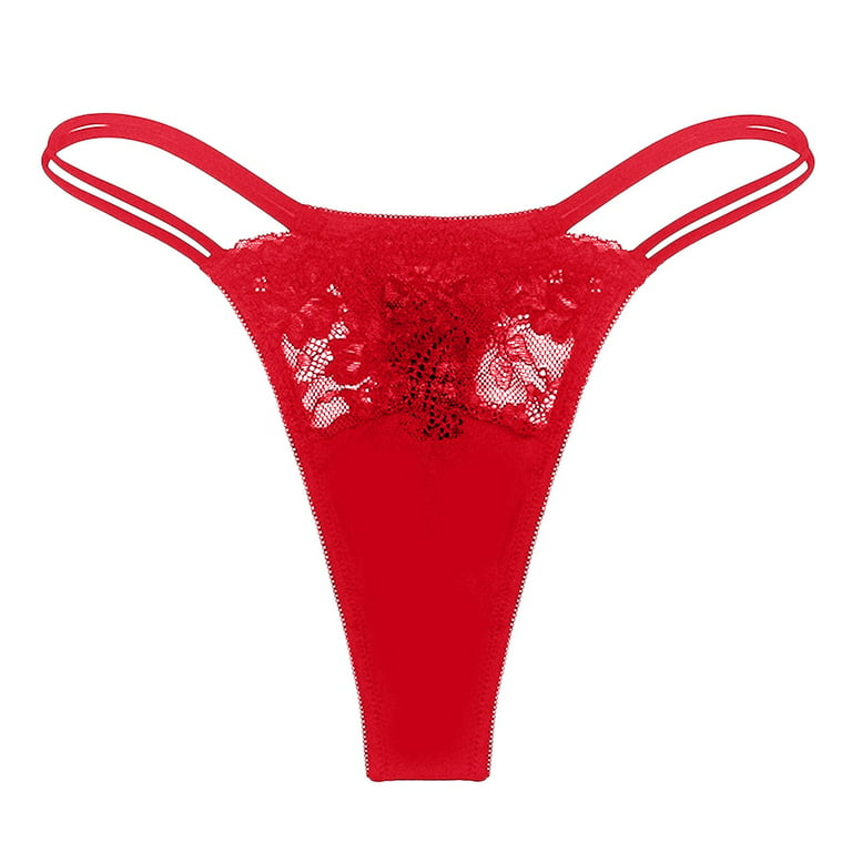 LEEy-world Underwear Women Color Matching Lace Bottom Fork Waist Of  Seamless Underwear Women Cotton Girls Briefs,Red 