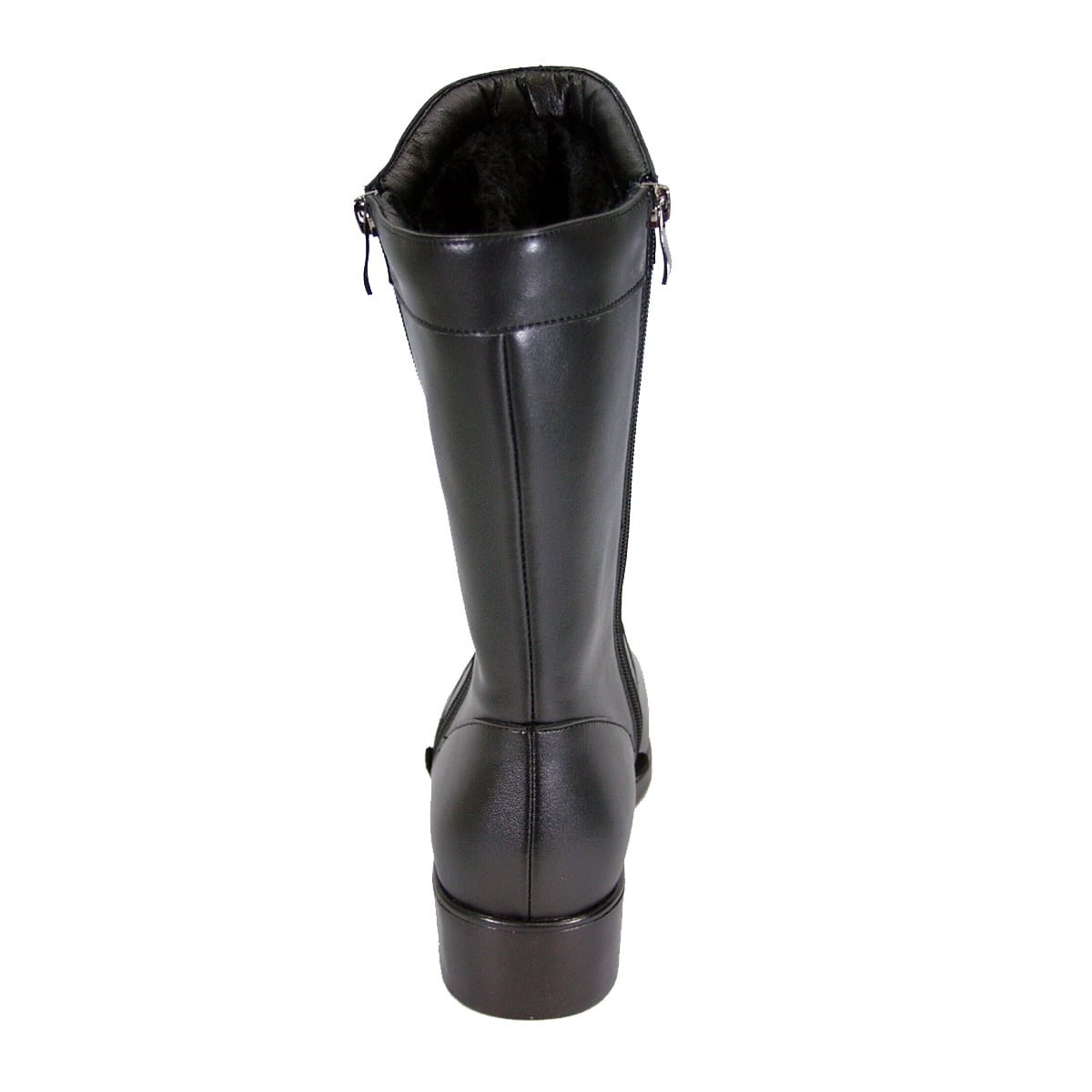 PEERAGE Athena Women Wide Width Wide Calf Casual Leather Boot BLACK 9