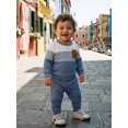 thumbnail image 4 of AceBaby Kids Boys Fall 2Pcs Outfit Sets for 3M-5Y, Contrast Color and Stripes Tops with Pants Toddler Clothes for Casual Daily, 4 of 9