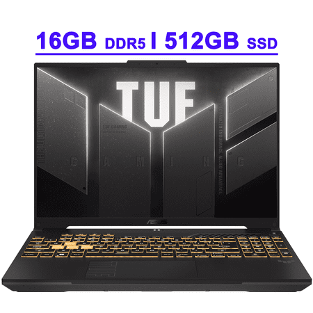 Asus TUF F16 Premium Gaming Laptop 16" WUXGA IPS 144Hz Intel 8-core Core 5 210H 16GB RAM 512GB SSD GeForce RTX 4050 RGB Backlit Thunderbolt Win11