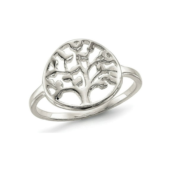 Sterling Silver Polished Tree of Life Ring