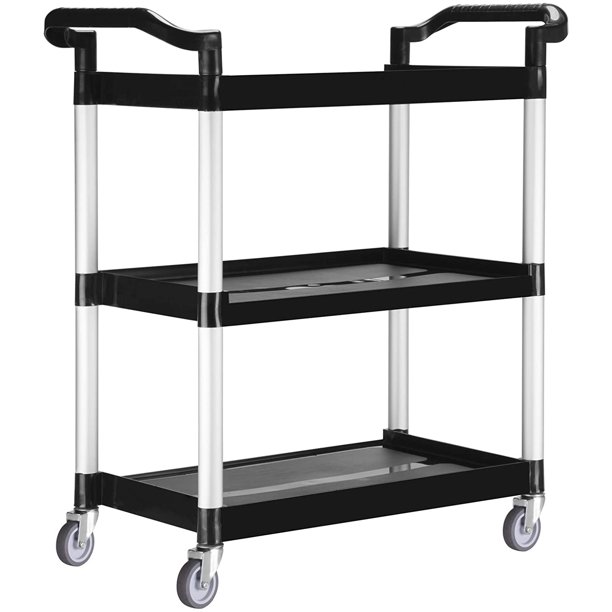 SMALL HeavyDuty 3Shelf Rolling Service / Utility / Push Cart. 330 lbs