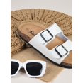 thumbnail image 3 of Minimalist Double Buckle Strap Flat Sandals, 3 of 4