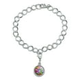 thumbnail image 2 of Hummingbird Colorful Pattern Silver Plated Bracelet with Antiqued Charm, 2 of 5