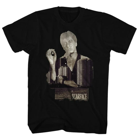 Scarface Double Expose Black Adult T-Shirt 4Xl