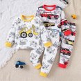 thumbnail image 2 of WXFAZCVU 2 Pack Boys Outfits Car Printed Long Sleeve Tops and Pants Cute Fall Clothing Set Size 3-4 Years, 2 of 5
