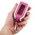 thumbnail image 2 of Unique Bargains Car Key Case Faux Leather Zipper Car Fob Key Case Keychain Bag Auto Remote Key Protector Pink and White, 2 of 7
