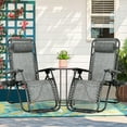 thumbnail image 2 of CL.HPAHKL Adjustable and Foldable Steel Lounge Chairs with Pillow and Cup Holder - Set of 2, Gray, 2 of 7