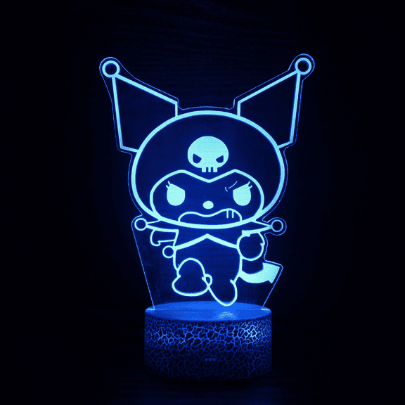 Hfnggwee 3D Night Light for Kids, Kuromi 3D Illusion Lamp with Remote & Smart Touch 16 Changeable Colors for Children's Room Decoration Christmas Birthday Gift NL112-129