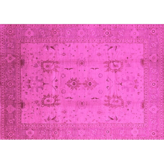 Ahgly Company Indoor Rectangle Oriental Pink Industrial Area Rugs, 8' x 10'