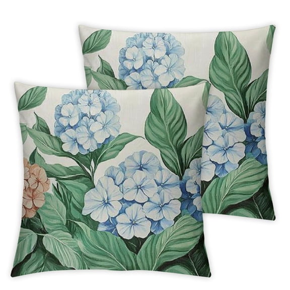 Blue Hydrangea Throw Pillow Covers Bless This Home Sweet Home Flower Welcome Spring Summer Decor Farmhouse Decorative Throw Pillows Cases Outdoor Decorations