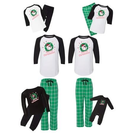 

Awkward Styles Matching Christmas Pajamas Set Green Flamingo Family Sleepwear